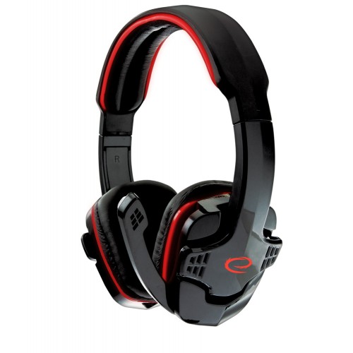 Raven Over Ear Gaming Headset με σύνδεση 2x3.5mm Κόκκινο