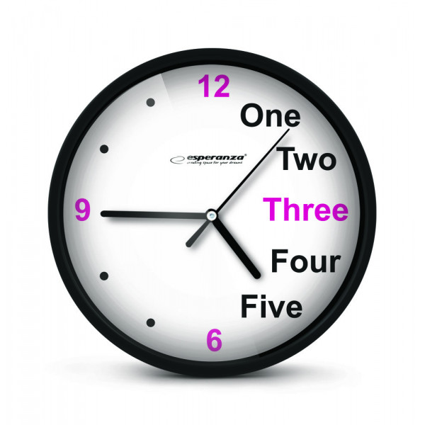 Esperanza Prague Ρολόι Τοίχου Πλαστικό Μαύρο 20cm