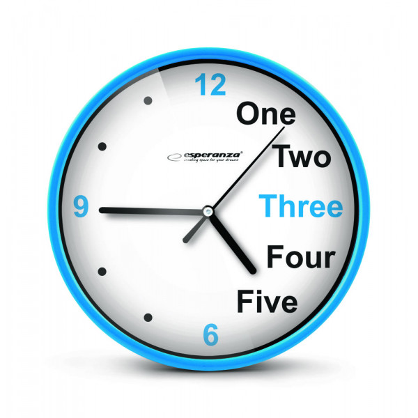 ESPERANZA ρολόι τοίχου Prague EHC014B, 20cm, μπλε ESPERANZA ρολόι τοίχου Prague EHC014B, 20cm, μπλε