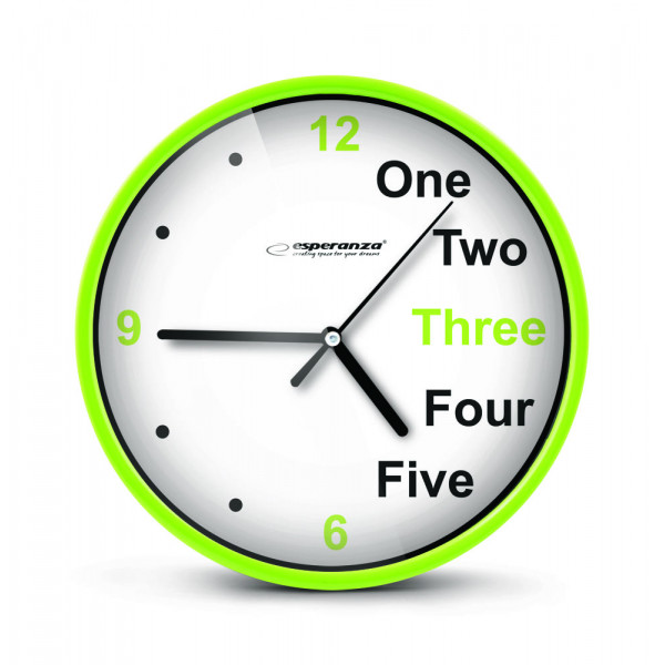 Prague Ρολόι Τοίχου Πλαστικό Πράσινο 20cm EHC014G