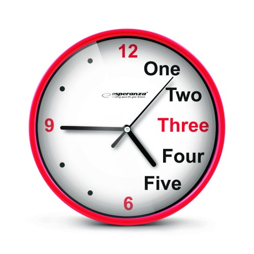 ESPERANZA Ρολόι τοίχου Prague EHC014R, 20cm, κόκκινο