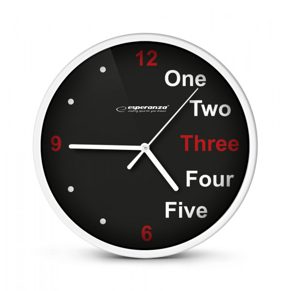 ESPERANZA ρολόι τοίχου Prague EHC014W, 20cm, λευκό