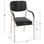 ΚΑΡΕΚΛΑ ΕΠΙΣΚΕΠΤΟΥ OBERON HM1018.01 ΜΑΥΡΟ PU 51x52x86Υ εκ.