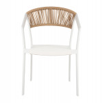 ΠΟΛΥΘΡΟΝΑ ΑΛΟΥΜΙΝΙΟΥ MIRI HM5891.02 ΛΕΥΚΟΣ ΣΚΕΛΕΤΟΣ&TEXTLINE-ΜΠΕΖ RATTAN 56x60x81,5Υ εκ.