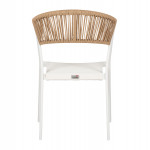 ΠΟΛΥΘΡΟΝΑ ΑΛΟΥΜΙΝΙΟΥ MIRI HM5891.02 ΛΕΥΚΟΣ ΣΚΕΛΕΤΟΣ&TEXTLINE-ΜΠΕΖ RATTAN 56x60x81,5Υ εκ.