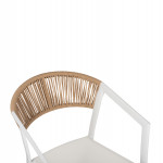 ΠΟΛΥΘΡΟΝΑ ΑΛΟΥΜΙΝΙΟΥ MIRI HM5891.02 ΛΕΥΚΟΣ ΣΚΕΛΕΤΟΣ&TEXTLINE-ΜΠΕΖ RATTAN 56x60x81,5Υ εκ.