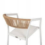 ΠΟΛΥΘΡΟΝΑ ΑΛΟΥΜΙΝΙΟΥ MIRI HM5891.02 ΛΕΥΚΟΣ ΣΚΕΛΕΤΟΣ&TEXTLINE-ΜΠΕΖ RATTAN 56x60x81,5Υ εκ.