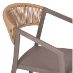 ΠΟΛΥΘΡΟΝΑ ΑΛΟΥΜΙΝΙΟΥ MIRI HM5891.03 ΣΑΜΠΑΝΙΖΕ ΣΚΕΛΕΤΟΣ&TEXTLINE- RATTAN 56x58x80.5Υ εκ.