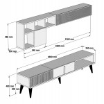 ΣΥΝΘΕΣΗ ΤΗΛΕΟΡΑΣΗΣ ΜΕΛΑΜΙΝΗ ΣΕ ΚΑΡΥΔΙ ΚΑΙ ΛΕΥΚΟ ΜΑΡΜΑΡΟ 180x35x40Υεκ.HM9438.01