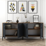 ΜΠΟΥΦΕΣ ΜΕΛΑΜΙΝΗΣ ΚΑΡΥΔΙ ΜΕ ΑΝΘΡΑΚΙ ΠΟΡΤΕΣ 180x35x78Υεκ.HM9428.01 ΜΠΟΥΦΕΣ ΜΕΛΑΜΙΝΗΣ ΚΑΡΥΔΙ ΜΕ ΑΝΘΡΑΚΙ ΠΟΡΤΕΣ 180x35x78Υεκ.HM9428.01