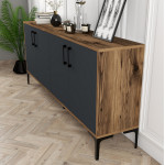 ΜΠΟΥΦΕΣ ΜΕΛΑΜΙΝΗΣ ΚΑΡΥΔΙ ΜΕ ΑΝΘΡΑΚΙ ΠΟΡΤΕΣ 180x35x78Υεκ.HM9428.01 ΜΠΟΥΦΕΣ ΜΕΛΑΜΙΝΗΣ ΚΑΡΥΔΙ ΜΕ ΑΝΘΡΑΚΙ ΠΟΡΤΕΣ 180x35x78Υεκ.HM9428.01