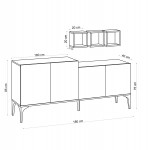 ΜΠΟΥΦΕΣ ΜΕΛΑΜΙΝΗΣ ΚΑΙ 3 ΡΑΦΑΚΙΑ ΣΕ ΦΥΣΙΚΟ ΧΡΩΜΑ 180x40x85Υεκ.HM9430.01 ΜΠΟΥΦΕΣ ΜΕΛΑΜΙΝΗΣ ΚΑΙ 3 ΡΑΦΑΚΙΑ ΣΕ ΦΥΣΙΚΟ ΧΡΩΜΑ 180x40x85Υεκ.HM9430.01