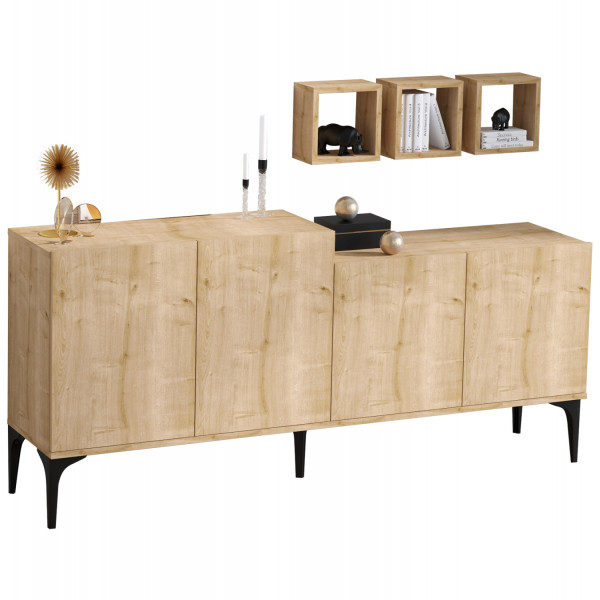 ΜΠΟΥΦΕΣ ΜΕΛΑΜΙΝΗΣ ΚΑΙ 3 ΡΑΦΑΚΙΑ ΣΕ ΦΥΣΙΚΟ ΧΡΩΜΑ 180x40x85Υεκ.HM9430.01 ΜΠΟΥΦΕΣ ΜΕΛΑΜΙΝΗΣ ΚΑΙ 3 ΡΑΦΑΚΙΑ ΣΕ ΦΥΣΙΚΟ ΧΡΩΜΑ 180x40x85Υεκ.HM9430.01