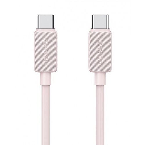 USAMS καλώδιο USB-C σε USB-C US-SJ691, 60W, 480Mbps, 1m, ροζ